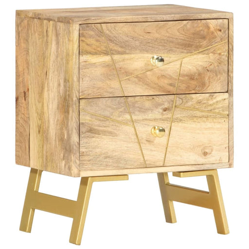 Bedside Cabinet 40x30x50 Cm Solid Mango Wood Xnpnil
