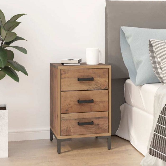 Bedside Cabinet Brown 40x30x55 Cm Solid Pinewood Takkot