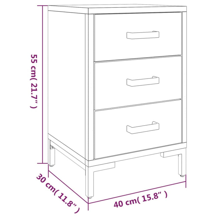 Bedside Cabinet Brown 40x30x55 Cm Solid Pinewood Takkot