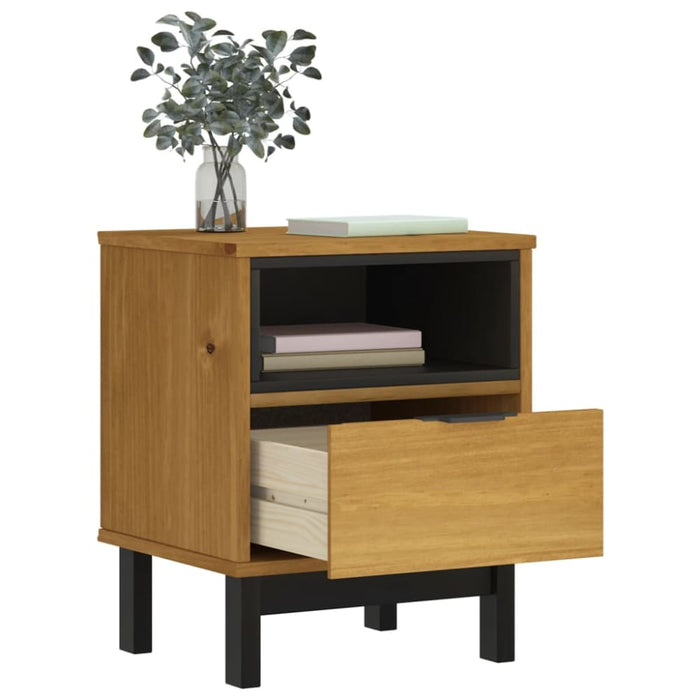 Bedside Cabinet Flam 40x35x50 Cm Solid Wood Pine Tpinox