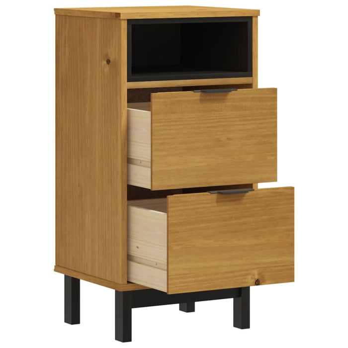 Bedside Cabinet Flam 40x35x80 Cm Solid Wood Pine Tpinoa