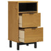 Bedside Cabinet Flam 40x35x80 Cm Solid Wood Pine Tpinoa