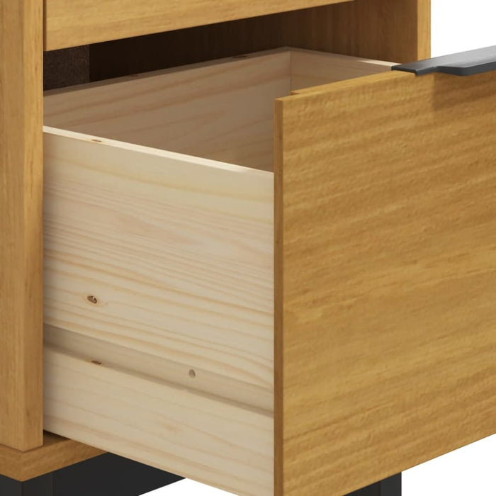 Bedside Cabinet Flam 40x35x80 Cm Solid Wood Pine Tpinoa