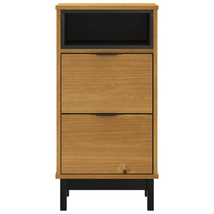 Bedside Cabinet Flam 40x35x80 Cm Solid Wood Pine Tpinoa