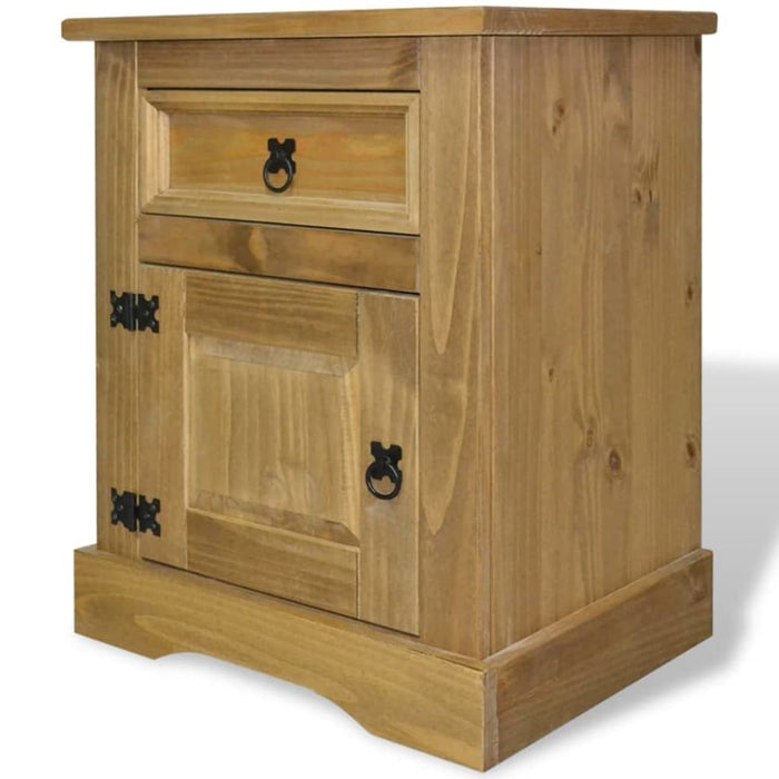 Bedside Cabinet Mexican Pine Corona Range 53x39x67 Cm Xatitb