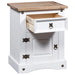 Bedside Cabinet Mexican Pine Corona Range White 53x39x67 Cm