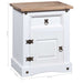 Bedside Cabinet Mexican Pine Corona Range White 53x39x67 Cm