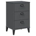 Bedside Cabinet Viken Anthracite Grey Solid Wood Pine Tiakot