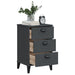 Bedside Cabinet Viken Anthracite Grey Solid Wood Pine Tiakot