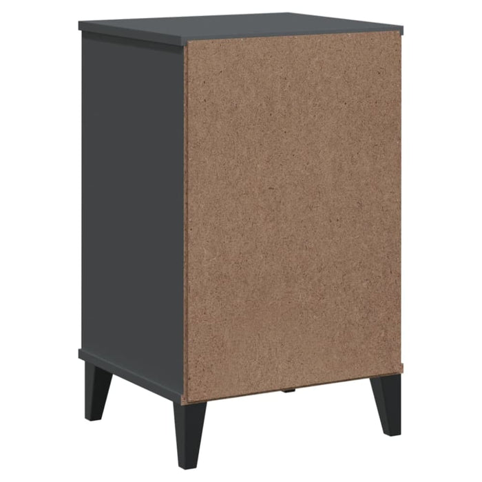 Bedside Cabinet Viken Anthracite Grey Solid Wood Pine Tiakot
