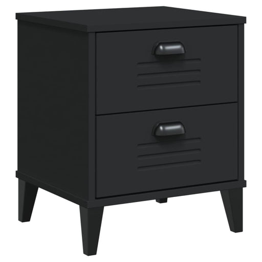 Bedside Cabinet Viken Black Solid Wood Pine Tiakbk