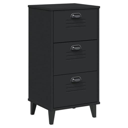 Bedside Cabinet Viken Black Solid Wood Pine Tiakon