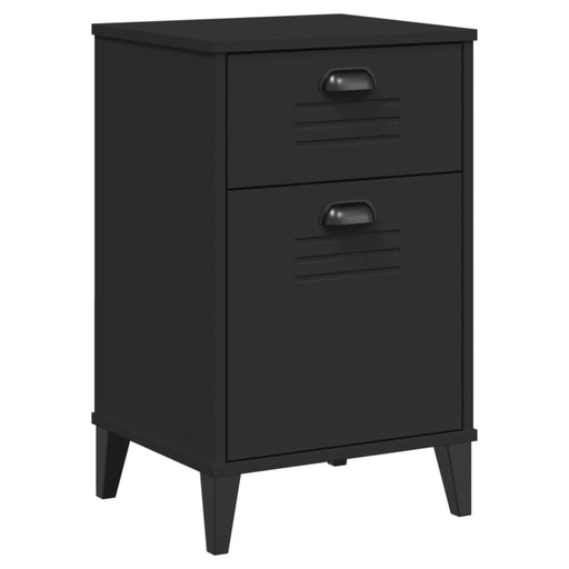 Bedside Cabinet Viken Black Solid Wood Pine Tiakop