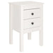 Bedside Cabinet White 40x35x61.5 Cm Solid Wood Pine Notlko