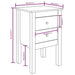 Bedside Cabinet White 40x35x61.5 Cm Solid Wood Pine Notlko