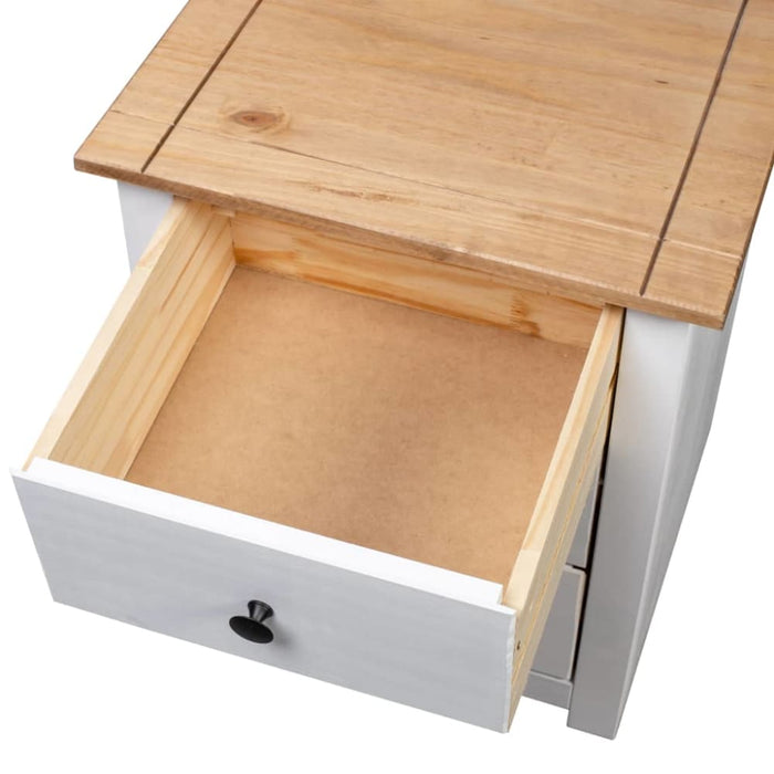 Bedside Cabinet White 46x40x57 Cm Pinewood Panama Range