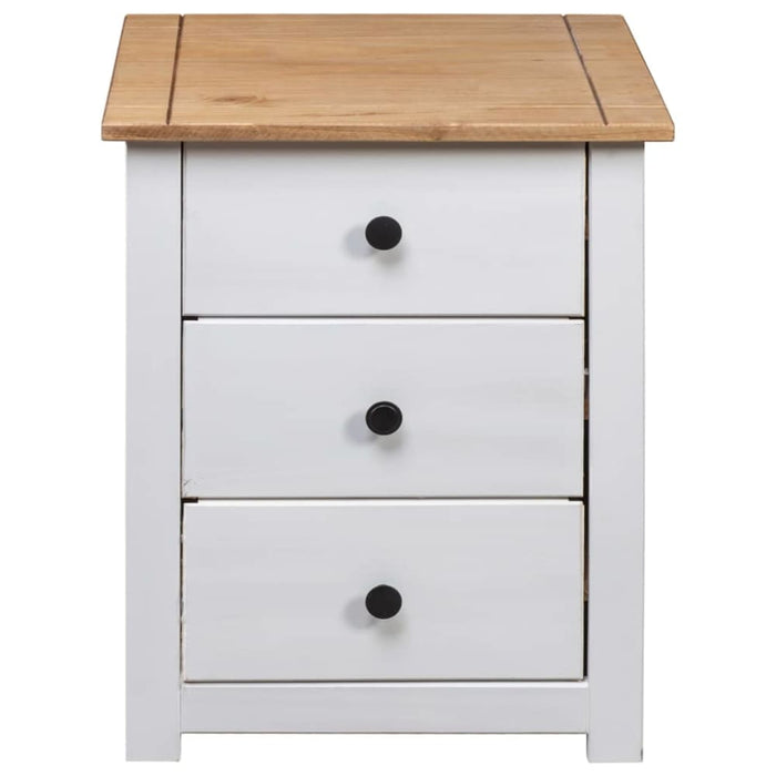 Bedside Cabinet White 46x40x57 Cm Pinewood Panama Range
