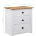 Bedside Cabinet White 46x40x57 Cm Pinewood Panama Range