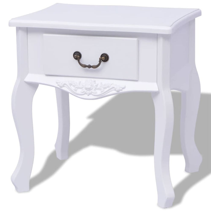 Bedside Cabinet Mdf White Xaxiak