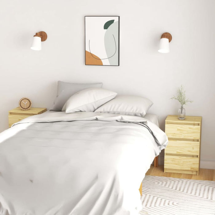 Bedside Cabinets 2 Pcs 40x29.5x64 Cm Solid Pine Wood Nbnbna