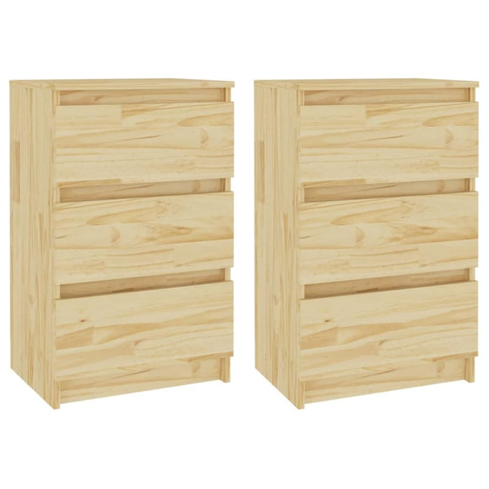 Bedside Cabinets 2 Pcs 40x29.5x64 Cm Solid Pine Wood Nbnbna