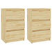 Bedside Cabinets 2 Pcs 40x29.5x64 Cm Solid Pine Wood Nbnbna