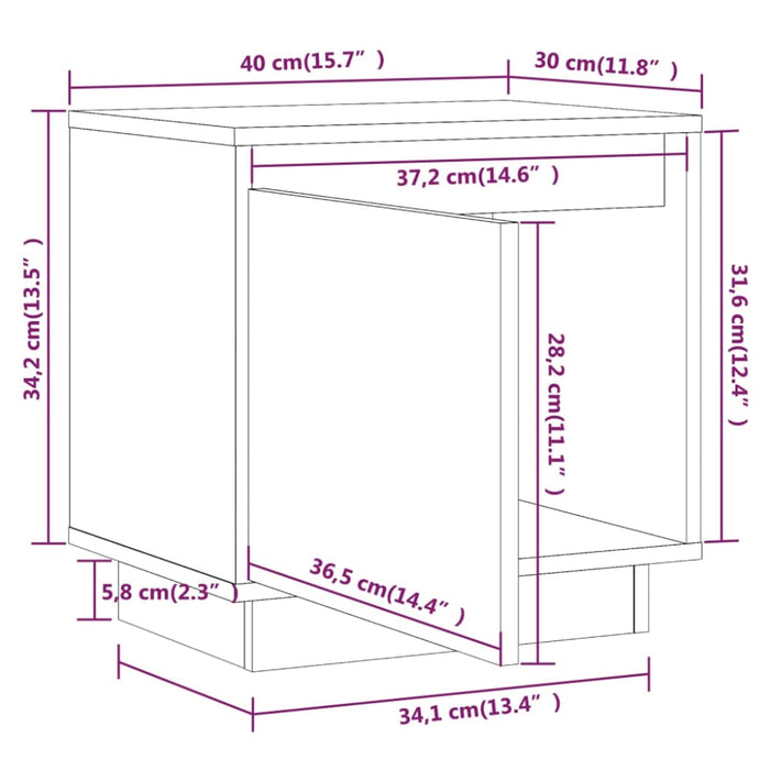 Bedside Cabinets 2 Pcs 40x30x40 Cm Solid Wood Pine Nottbl
