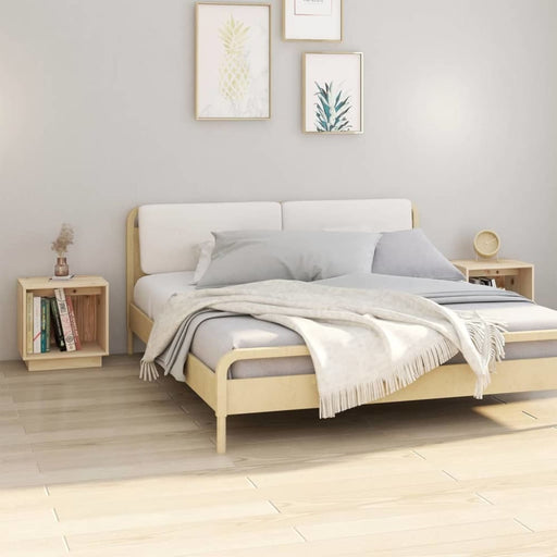 Bedside Cabinets 2 Pcs 40x30x40 Cm Solid Wood Pine Notttl