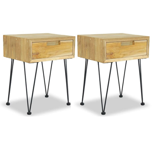 Bedside Cabinets 2 Pcs 40x30x50 Cm Solid Teak Tbpipxi