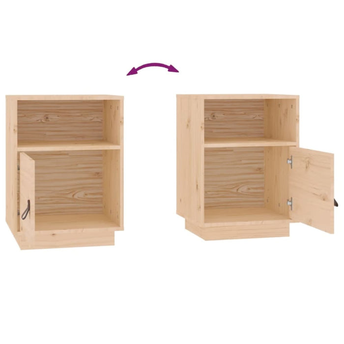 Bedside Cabinets 2 Pcs 40x34x55 Cm Solid Wood Pine Nontol