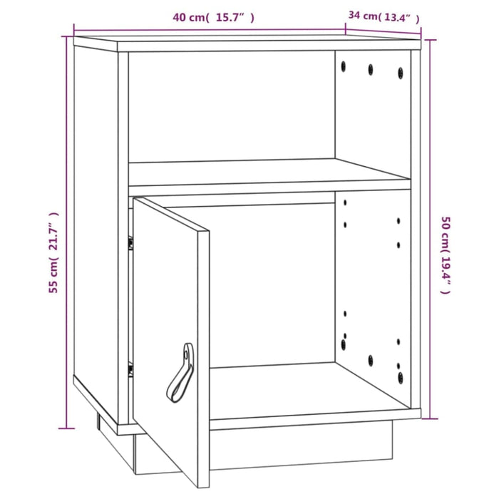 Bedside Cabinets 2 Pcs 40x34x55 Cm Solid Wood Pine Nontol
