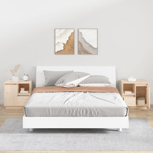 Bedside Cabinets 2 Pcs 50x34x50 Cm Solid Wood Pine Noaanb