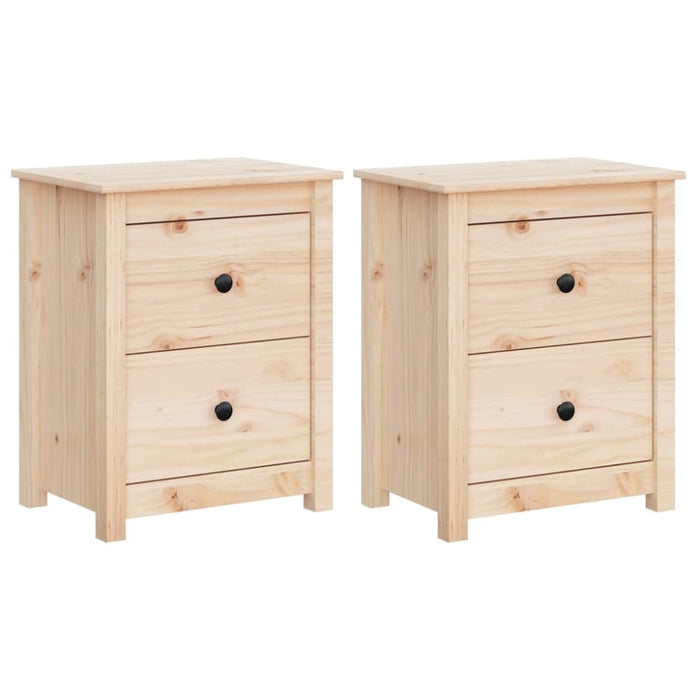 Bedside Cabinets 2 Pcs 50x35x61.5 Cm Solid Wood Pine Notlnb