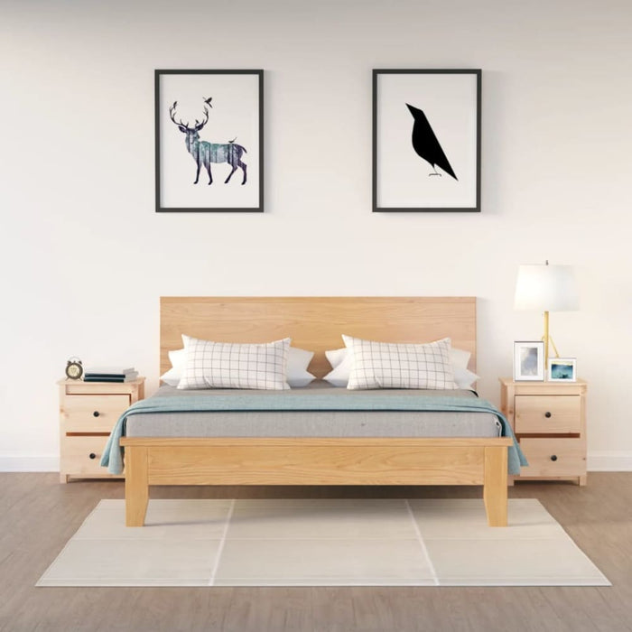Bedside Cabinets 2 Pcs 50x35x61.5 Cm Solid Wood Pine Notlnb