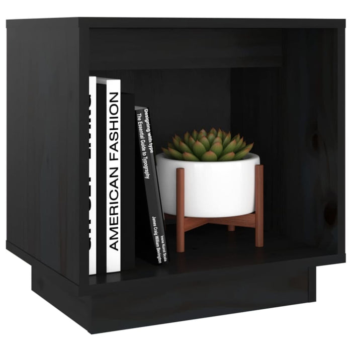 Bedside Cabinets 2 Pcs Black 40x30x40 Cm Solid Wood Pine