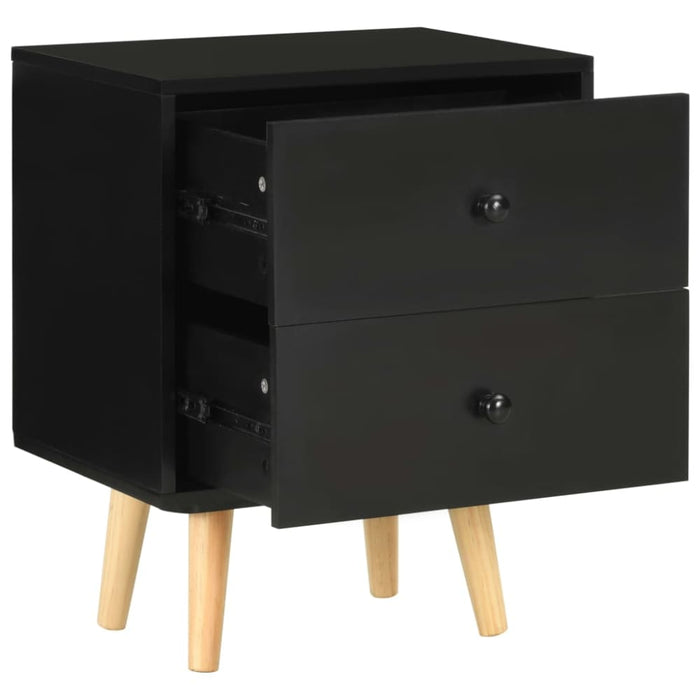 Bedside Cabinets 2 Pcs Black 40x30x50 Cm Solid Pinewood