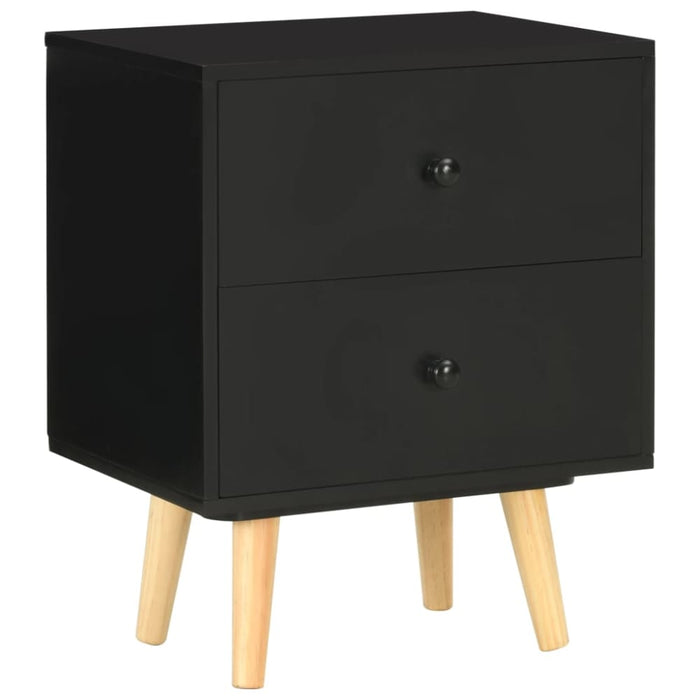 Bedside Cabinets 2 Pcs Black 40x30x50 Cm Solid Pinewood