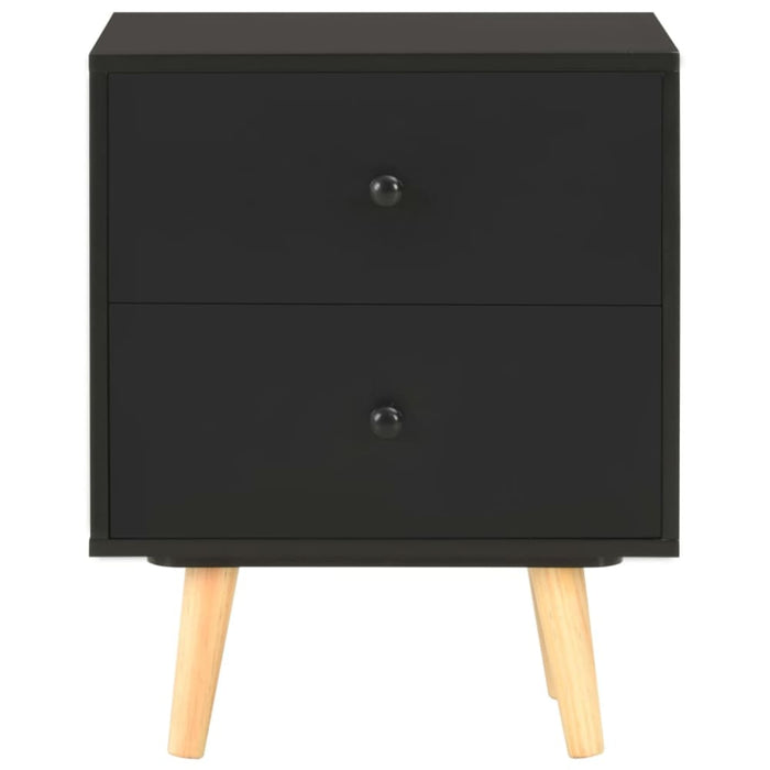 Bedside Cabinets 2 Pcs Black 40x30x50 Cm Solid Pinewood