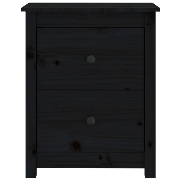 Bedside Cabinets 2 Pcs Black 50x35x61.5 Cm Solid Wood Pine