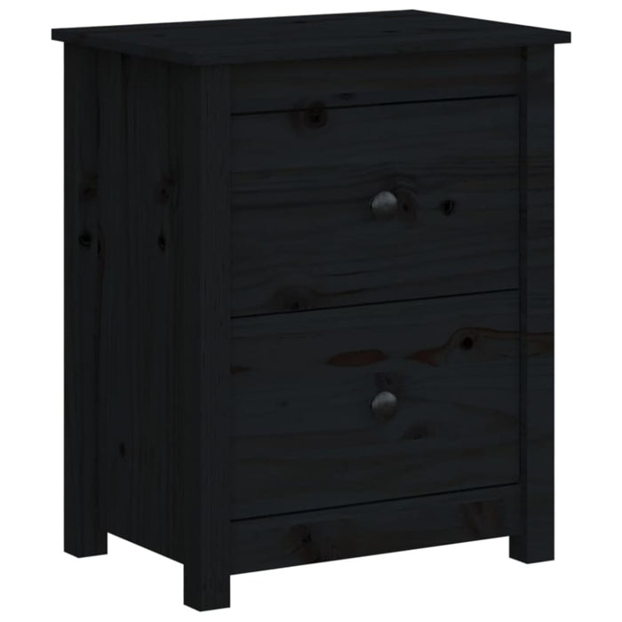Bedside Cabinets 2 Pcs Black 50x35x61.5 Cm Solid Wood Pine