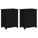 Bedside Cabinets 2 Pcs Black 50x35x61.5 Cm Solid Wood Pine