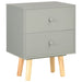 Bedside Cabinets 2 Pcs Grey 40x30x50 Cm Solid Pinewood