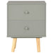 Bedside Cabinets 2 Pcs Grey 40x30x50 Cm Solid Pinewood