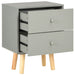 Bedside Cabinets 2 Pcs Grey 40x30x50 Cm Solid Pinewood