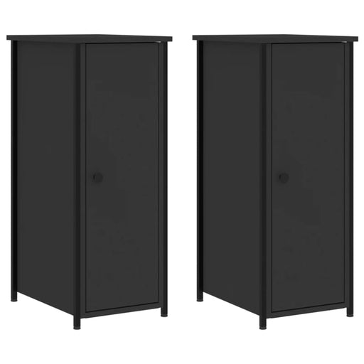 Bedside Cabinets 2 Pcs Black 32x42x80 Cm Engineered Wood