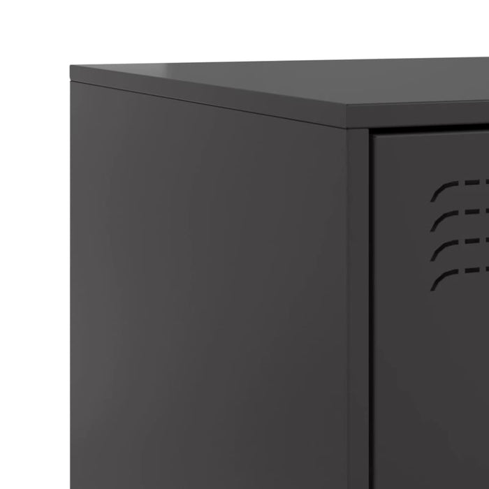 Bedside Cabinets 2 Pcs Black 34.5x39x44 Cm Steel Naolxb