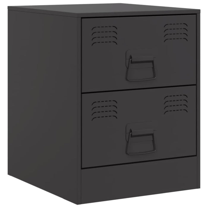 Bedside Cabinets 2 Pcs Black 34.5x39x44 Cm Steel Naolxb