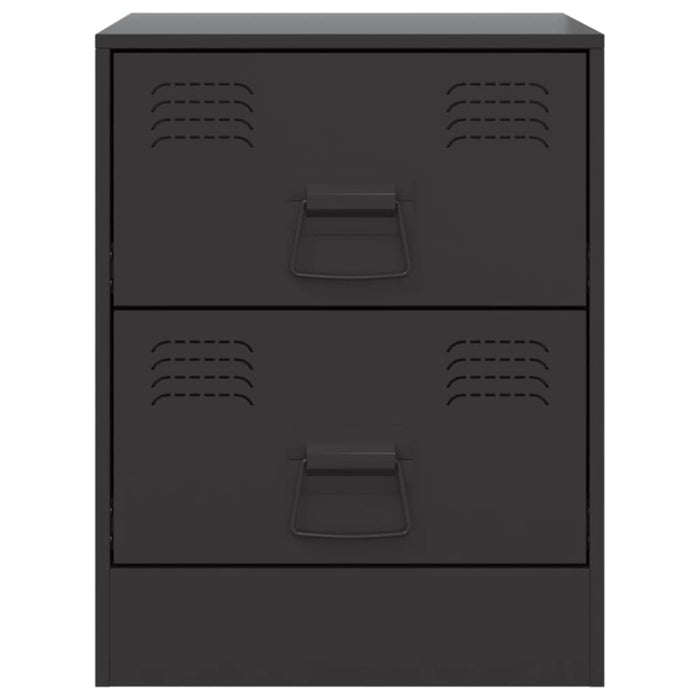 Bedside Cabinets 2 Pcs Black 34.5x39x44 Cm Steel Naolxb