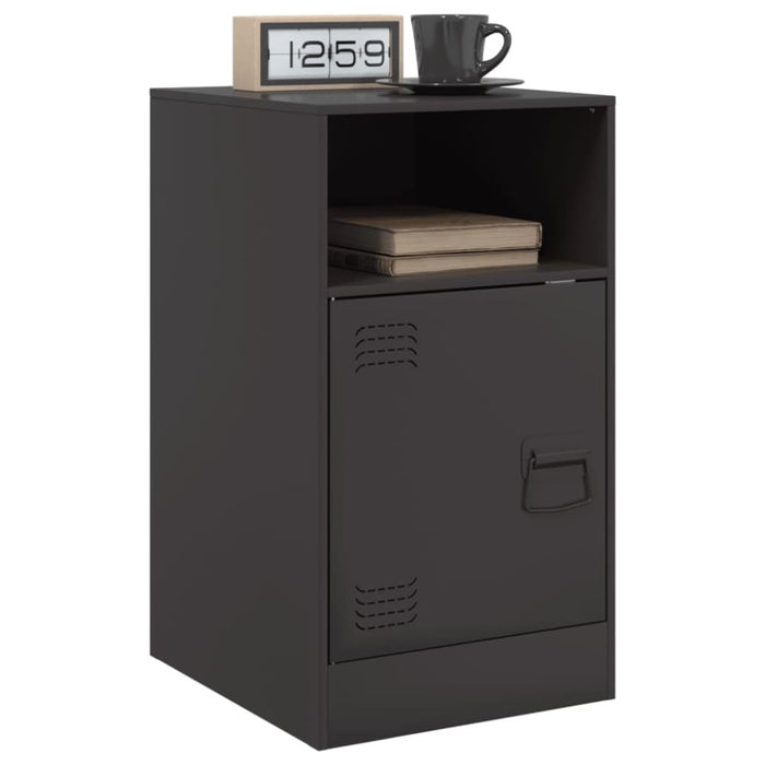Bedside Cabinets 2 Pcs Black 34.5x39x62 Cm Steel Naoila