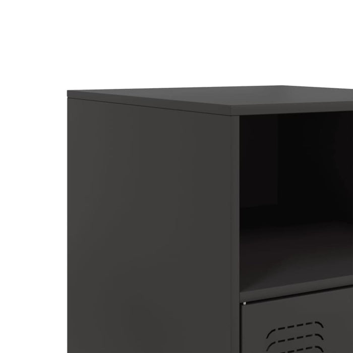 Bedside Cabinets 2 Pcs Black 34.5x39x62 Cm Steel Naoila